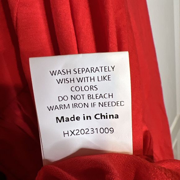 Women’s Blouse 2X Long Sleeve Boho Button Up Flowy Tunic Blouse Red Rayon - Picture 5 of 11